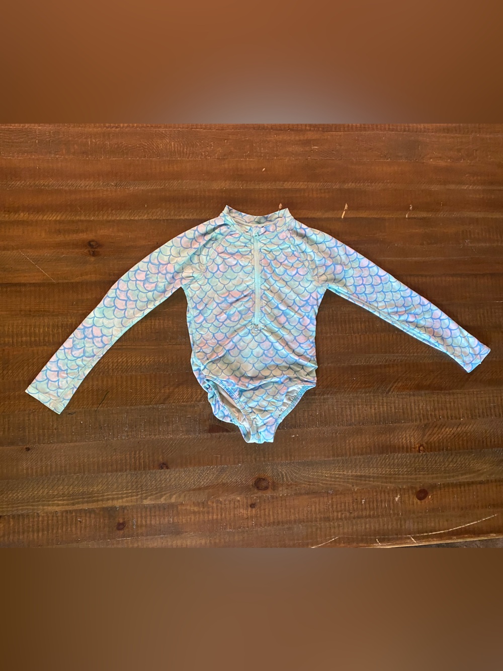 wonder nation Pastel Blue and Pink Mermaid Scale Long-Sleeve Rashguard